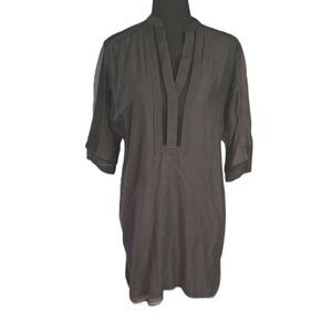 BCBGMaxazria Runway Black Mesh Half Sleeve Dress XS